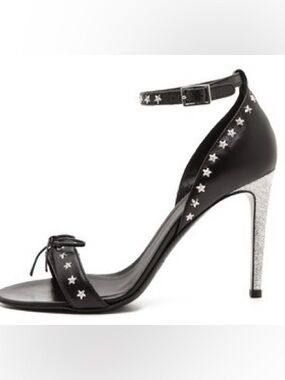 Rodarte - Glitter Heel Star Stud Sandals size 39.5/9.5US in black